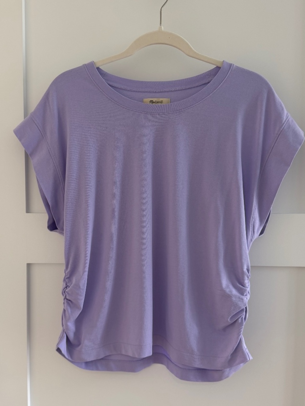 MADEWELL Rouched side Muscle T-shirt Sz xl- lilac